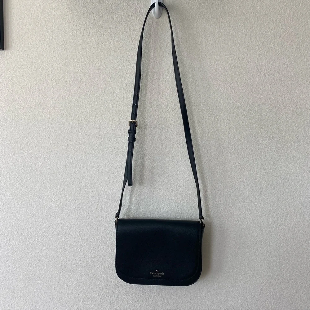kate spade | Nadine Leather Crossbody Bag Black
